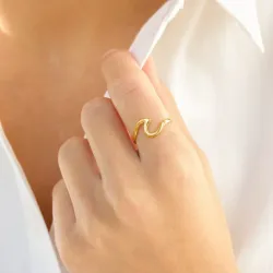 vedenkestävät säädettävissä sormus kullattu teräs - OCEANA