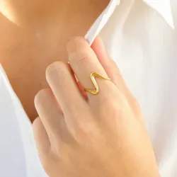 vedenkestävät säädettävissä sormus kullattu teräs - OCEANA