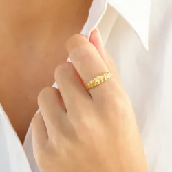 vedenkestävät säädettävissä sormus kullattu teräs - OCEANA