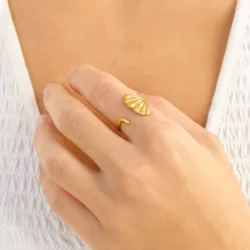 vedenkestävät säädettävissä sormus kullattu teräs - OCEANA