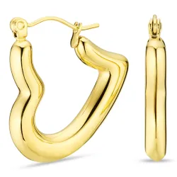 vedenkestävät sydän korvarenkaat  kullattu teräs - OCEANA