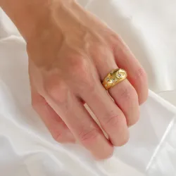 vedenkestävät tähti sormus kullattu teräs - OCEANA