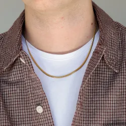 vedenkestävät kaulaketju kullattu teräs  x 3 mm 