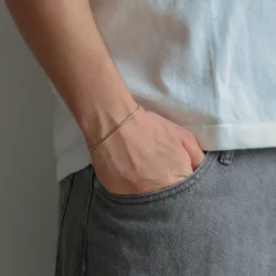 vedenkestävät rannekoru kullattu teräs  x 3 mm 