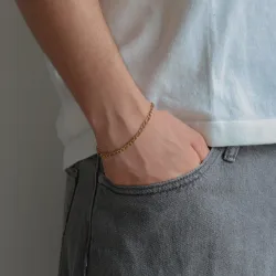 vedenkestävät rannekoru kullattu teräs  x 4,0 mm 