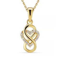 ääretön-merkki zirkoni kaulaketju kullattua hopeaa riipus kullattua hopeaa