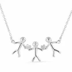 perhe riipus jossa on ketju hopeaa