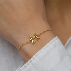 perhe rannekoru kullattua hopeaa