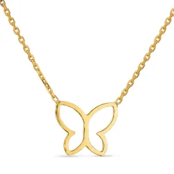 perhonen kaulaketju kullattua hopeaa riipus kullattua hopeaa