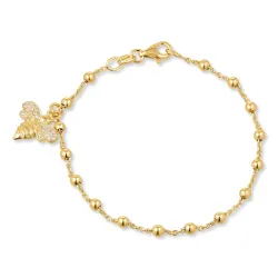 mehiläinen zirkoni rannekoru kullattua hopeaa riipus kullattua hopeaa