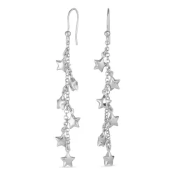 pitkät tähti ketjukorvakorut  hopea