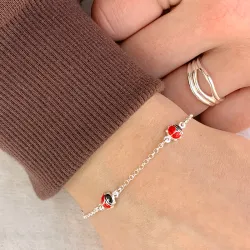 leppäkerttu rannekoru hopeaa riipus hopea