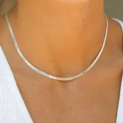 litteä käärmekaulaketju hopeaa 40 plus 5 cm x