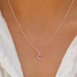 c-kirjain monivärinen zirkoni kaulaketju hopeaa - My Letter