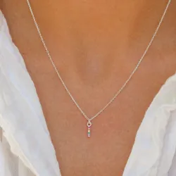 i-kirjain monivärinen zirkoni kaulaketju hopeaa - My Letter