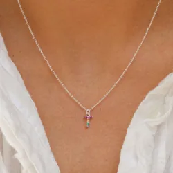 t-kirjain monivärinen zirkoni kaulaketju hopeaa - My Letter