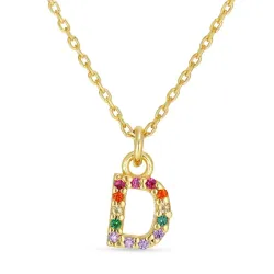 d-kirjain kaulaketju kullattua hopeaa - My Letter