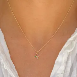 h-kirjain monivärinen zirkoni kaulaketju kullattua hopeaa - My Letter