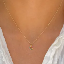 o-kirjain monivärinen zirkoni kaulaketju hopeaa - My Letter