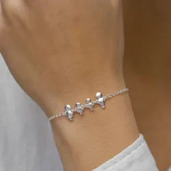 perhe rannekoru hopeaa Isä - Poika - Tytär - Äiti hopea
