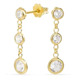 valkoinen ketjukorvakorut  kullattu hopea