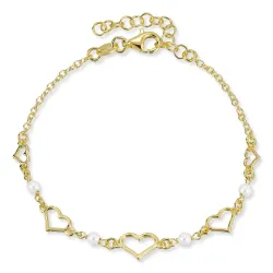 sydän rannekoru kullattua hopeaa