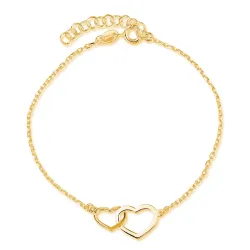 sydän rannekoru kullattua hopeaa