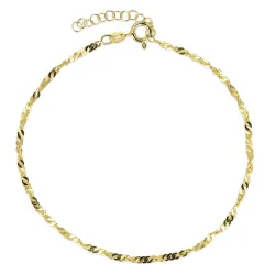 nilkkaketju kullattua hopeaa 24 + 3 cm x  