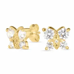 Perhoset korvarenkaat  kullattua hopeaa