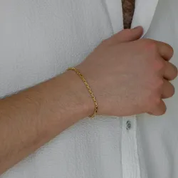 BNH Anker facet armbånd kullattua hopeaa 21 cm x 2,6 mm