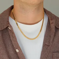 BNH panssarikaulaketju kullattua hopeaa 50 cm x 5,4 mm
