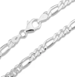 Figaro-kaulaketju hopeaa 50 cm x 5,6 mm