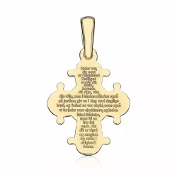 13 x 15 mm dagmarinristi Isä Meidän rukouksell  kullattua hopeaa - Amoré