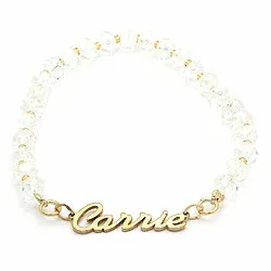 nimirannekoru valkoisia kiviä ja kullattu hopea - My Letter