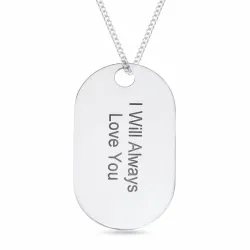 Dogtag Nimikaulaketjut riipus hopea