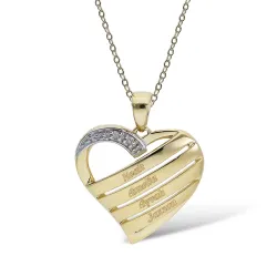 sydän nimikaulaketju 9 karaatin kultaa - My Letter