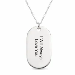 dogtag Nimikaulaketjut riipus hopea - My Letter