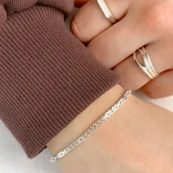 kuningas rannekoru hopeaa 18,5 cm x 2,4 mm