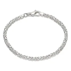 Kuningas rannekoru hopeaa 23 cm x 2,8 mm