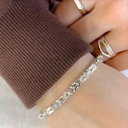 Kuningas rannekoru hopeaa 23 cm x 4,8 mm