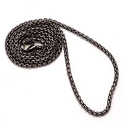 BNH venetsiakaulaketju musta rodinoitu hopea 80 cm x 2,0 mm