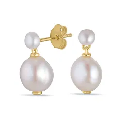 8 - 9 mm helmi korvarenkaat  kullattu hopea