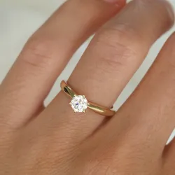 0,50 ct lab grown timantti solitaire-sormus 9 karaatin kultaa 0,50 ct