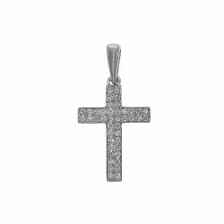 Risti riipus 14 karaatti valkokultaa 0,16 ct