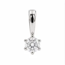 0,10 ct lab grown timantti solitaire-riipus  hopeaa