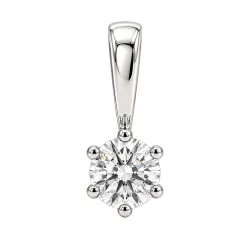 0,10 ct lab grown timantti solitaire-riipus  hopeaa