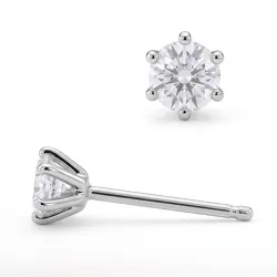 2 x 0,10 ct solitaire-nappikorvakorut hopea kanssa lab grown timantti (HPHT) 
