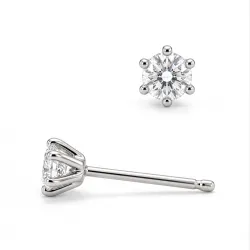 2 x 0,05 ct solitaire-nappikorvakorut hopea kanssa lab grown timantti (HPHT) 