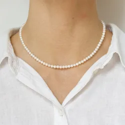 38 cm helmikaulaketju  makeanveden helmi.