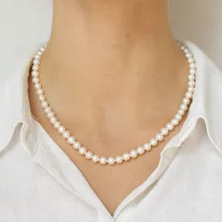 42 cm aitoja helmikaulaketju  makeanveden helmi.